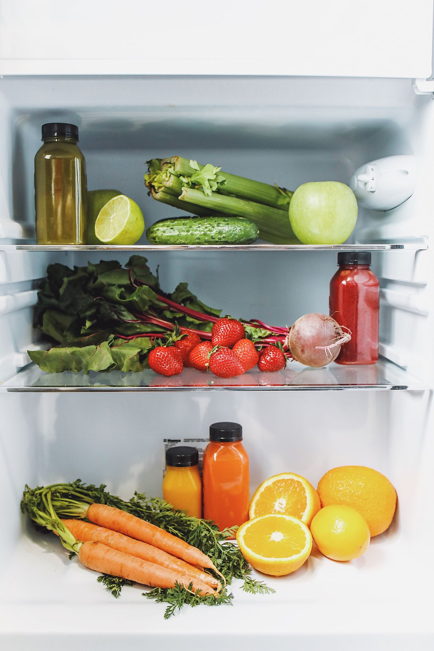 Produce stored inside a refrigerator