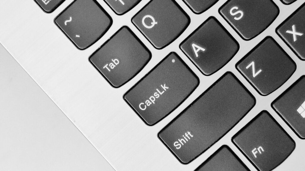Close view of a laptop keyboard
