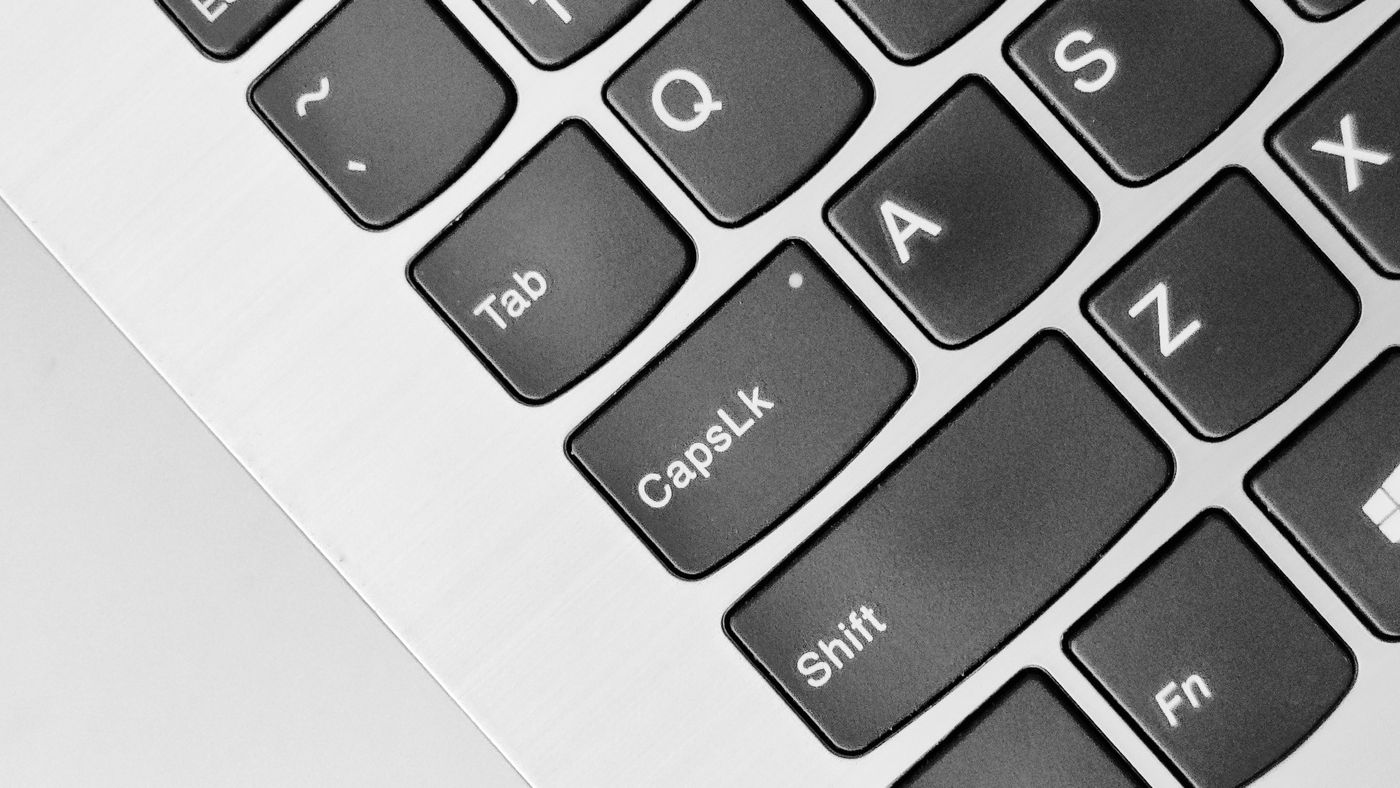 Close view of a laptop keyboard