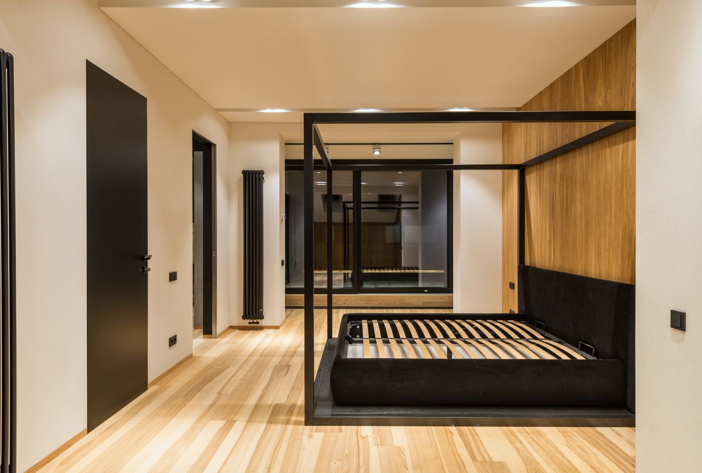 Bed frame in a contemporary bedroom