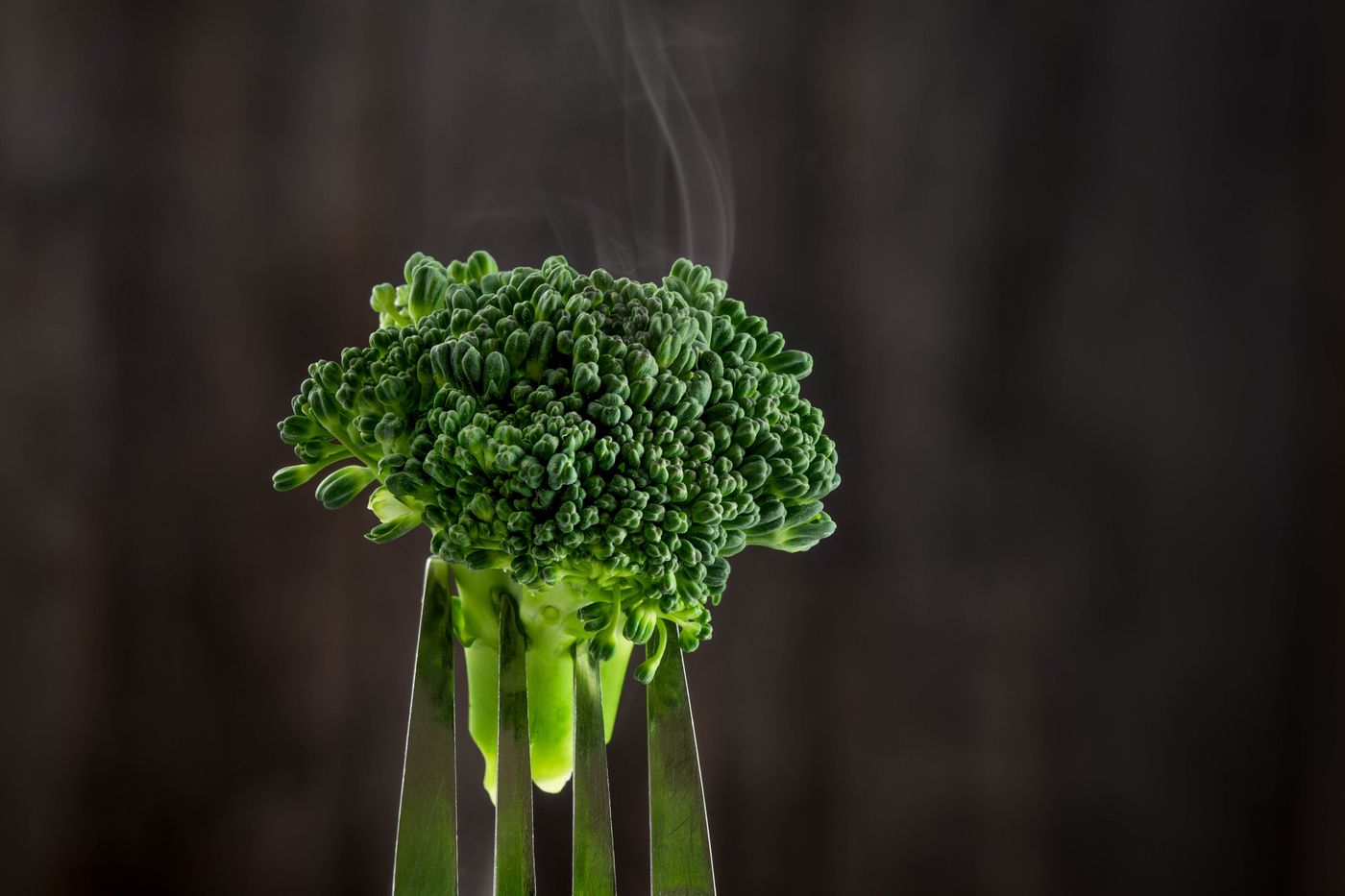 Broccoli on a fork
