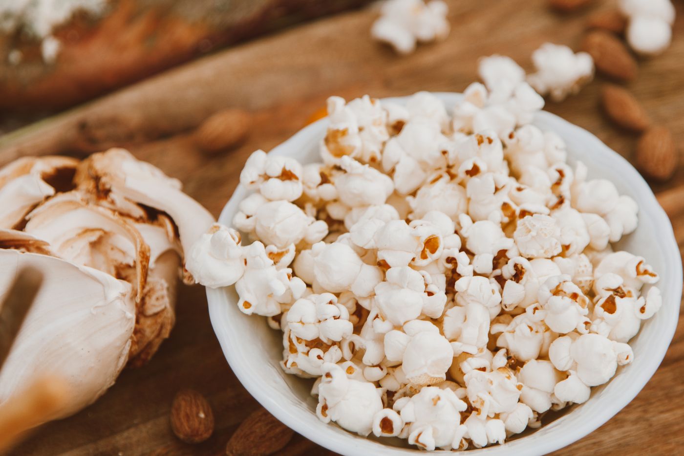 Bowl filled with popcorn