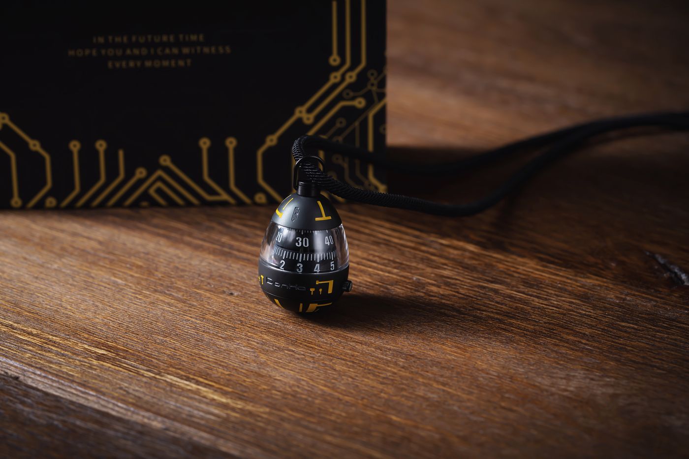 Dial-style timer against a dark background